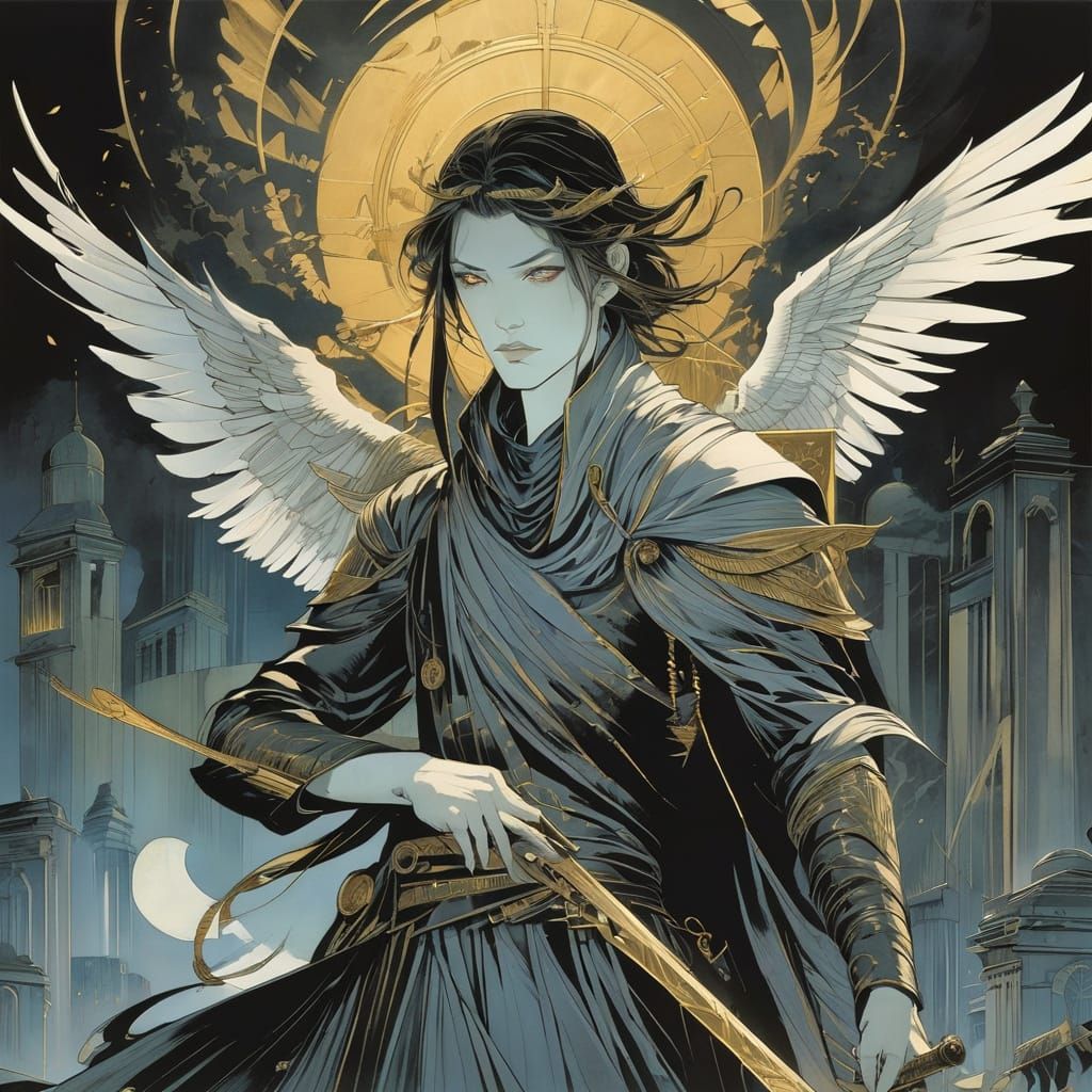 Gothic Angel of Death Illustration