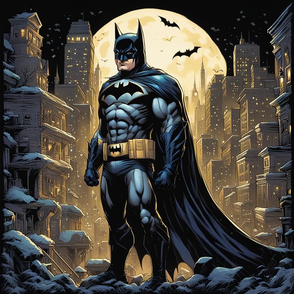 Cat Dressed as Batman in Comic Book Style