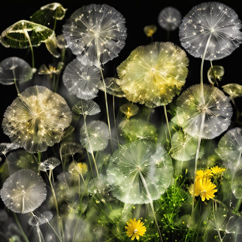 Close-up Dandellion in Vibrant Colors