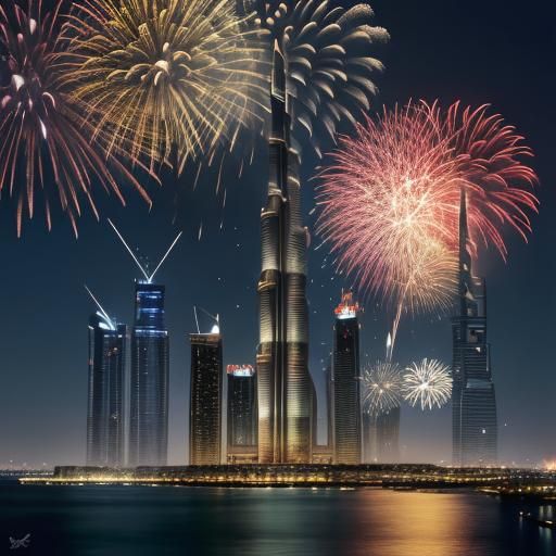 Spectacular New Year's Eve Fireworks in Dubai