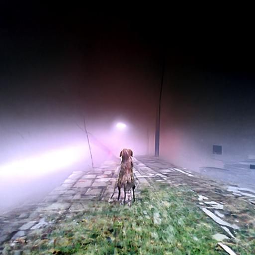 Silent Hill Inspired Fogscape with Zombie Dog
