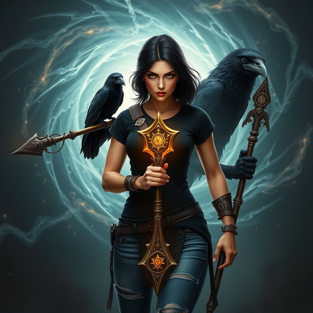 Warrior Twins in Magical Vortex: Matte Painting