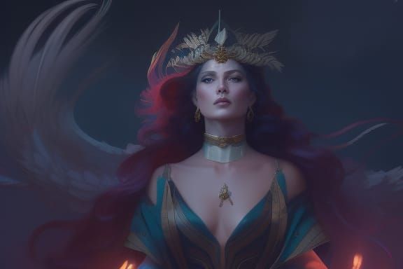 Milda, Lithuanian Goddess Portrait in Art Nouveau Style