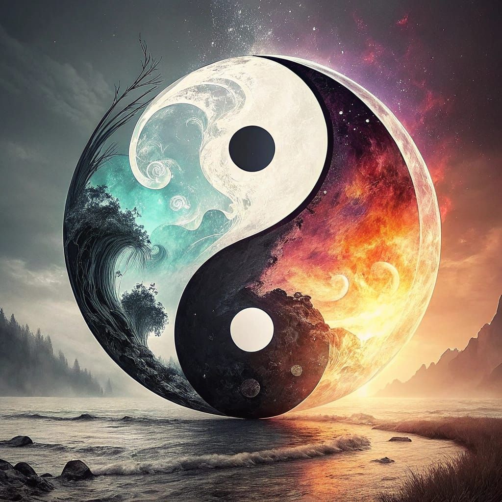 Ethereal Balance of Yin and Yang in Cosmic Harmony