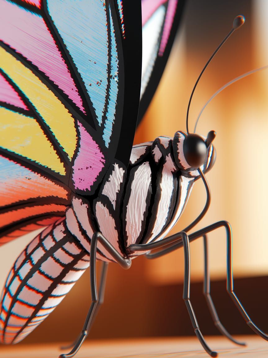 Butterfly Portrait in Vibrant Colors