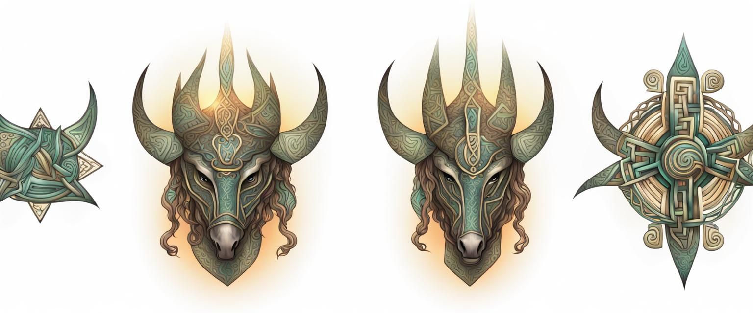 Tree Wizard in Celtic-Runic Armor with Dynamic Lighting