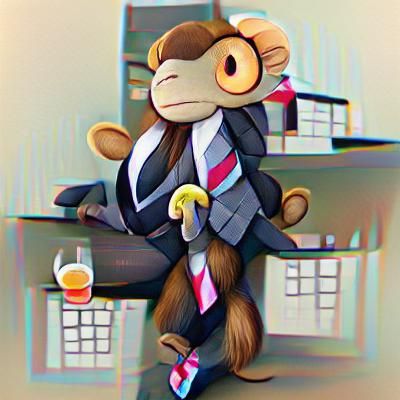 Business Monkey in Suit - AI Generated Image