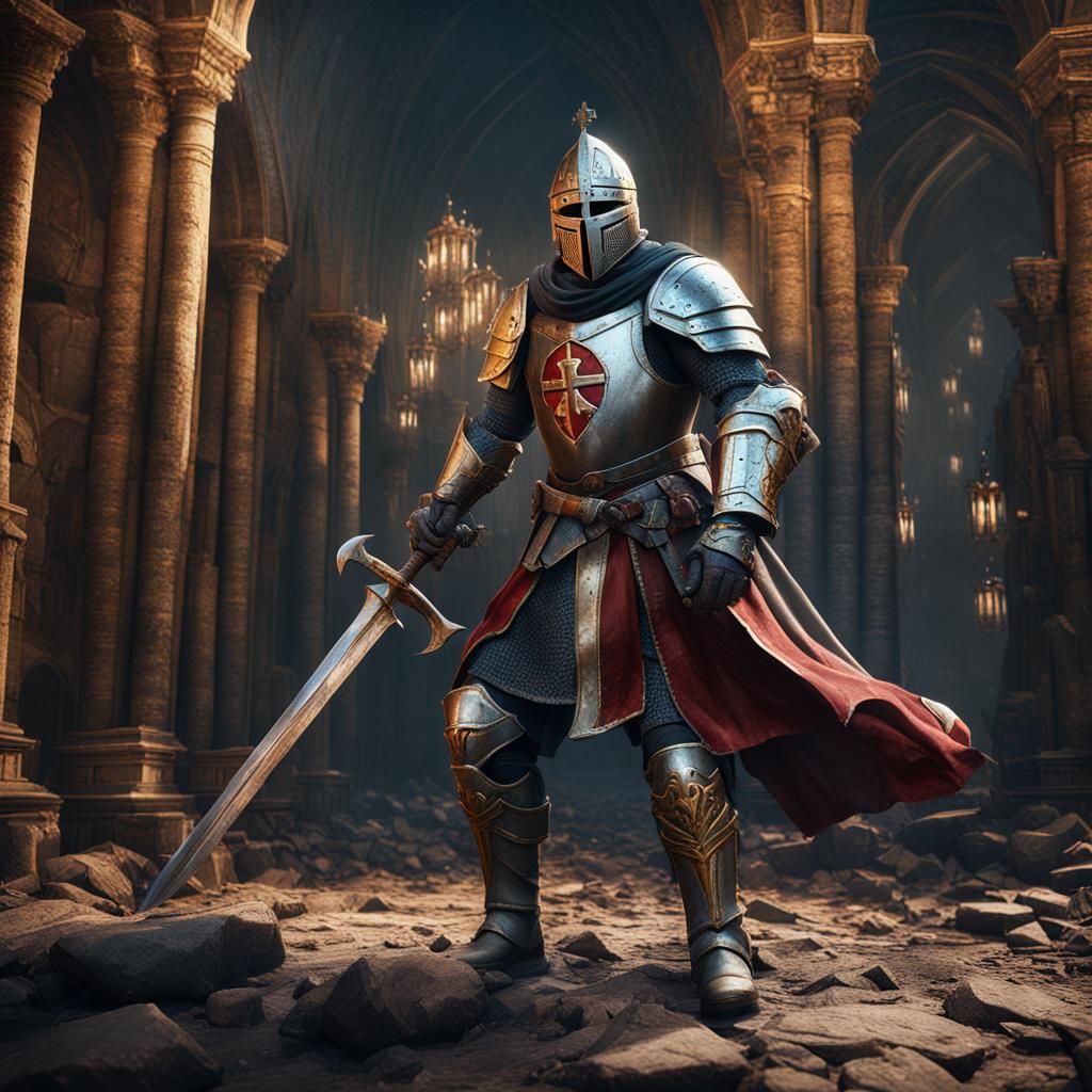 Knight Templar in Detailed Matte Painting