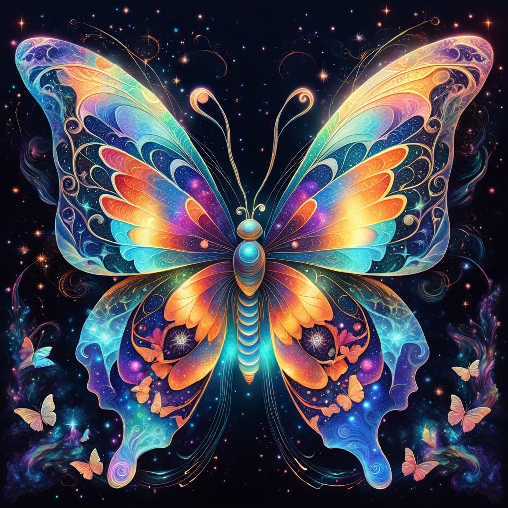 Holographic Cosmic Butterfly by Pablo Amaringo