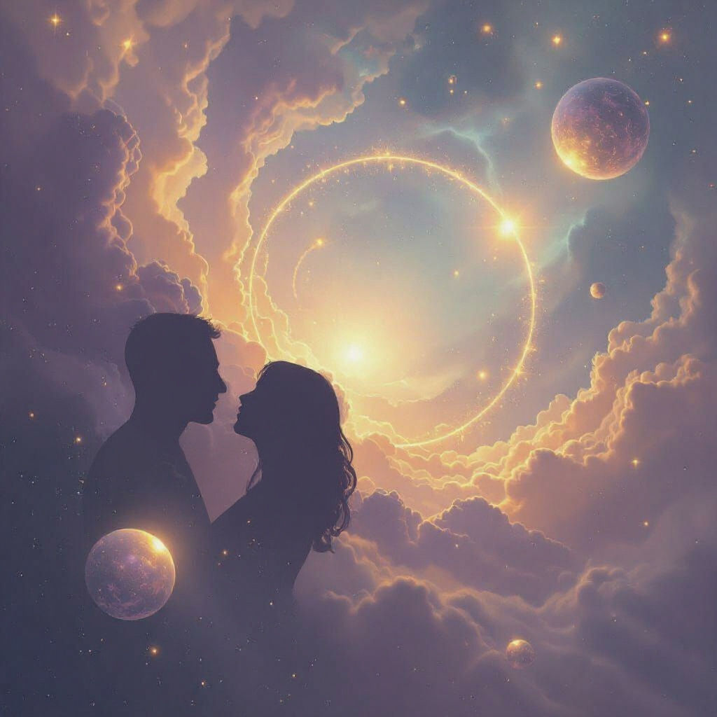 Radiant Halos Merge in Surreal Nebula