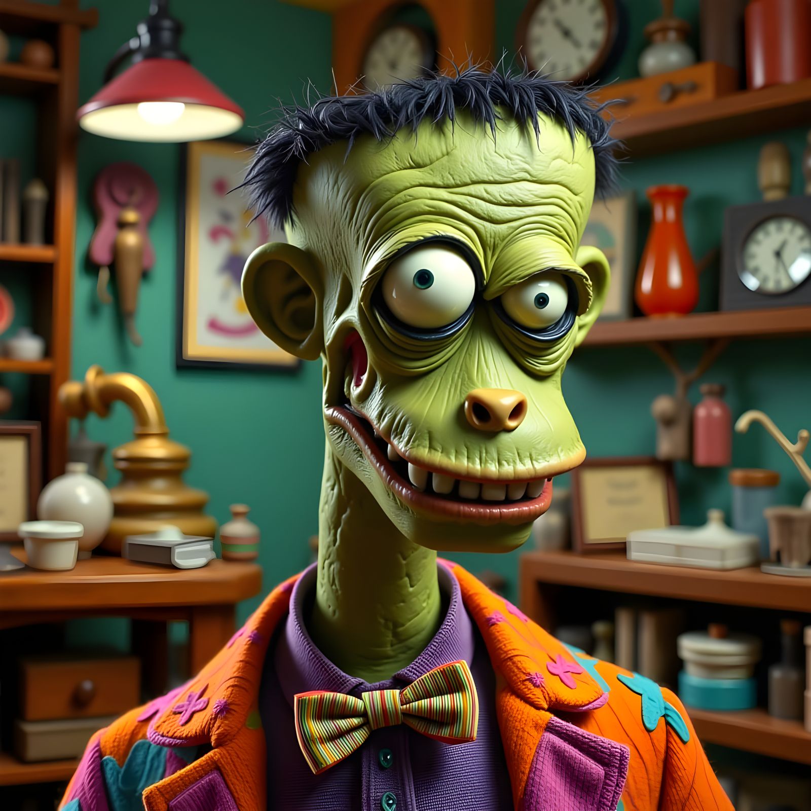 Whimsical Claymation Frankenstein Monster