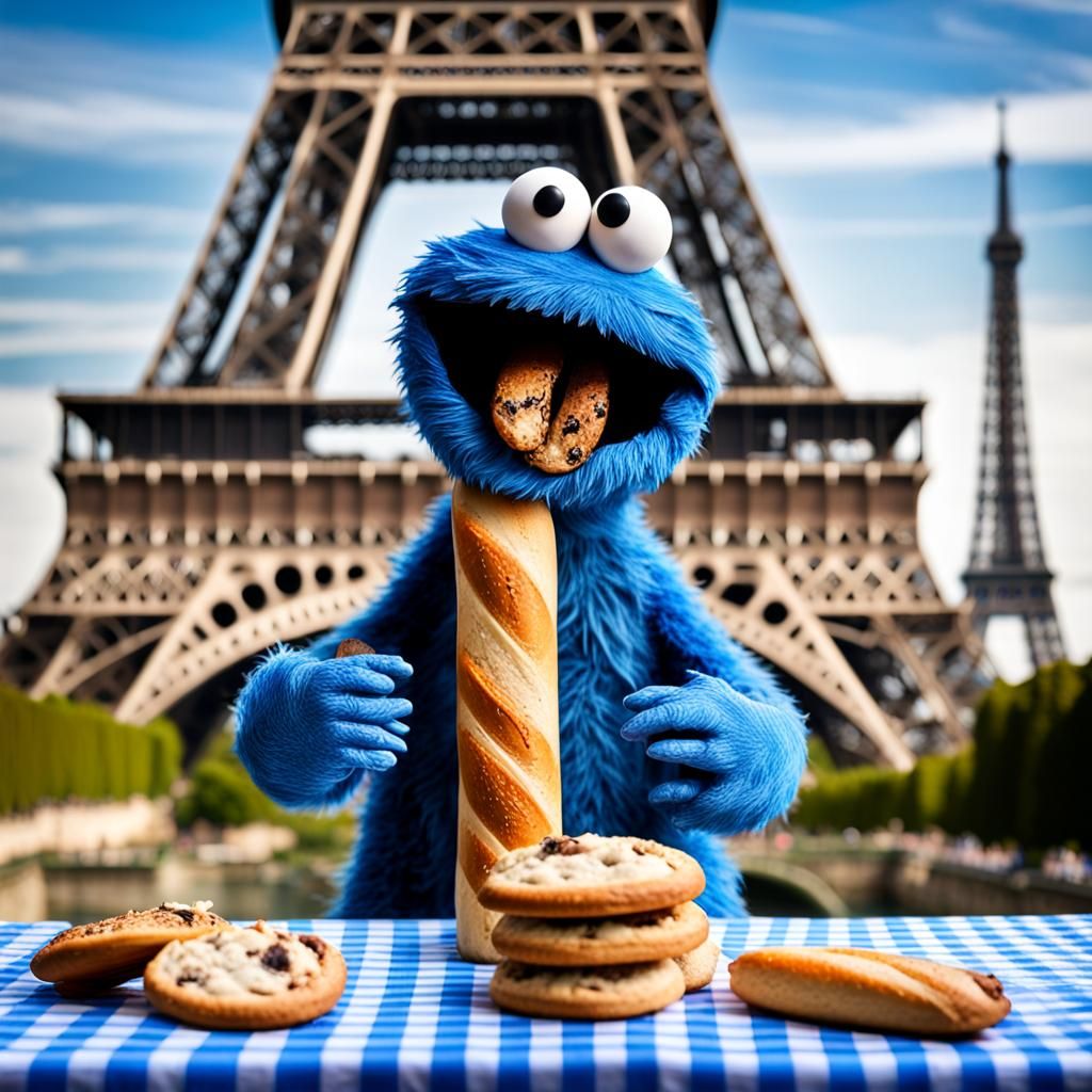 Cookie Monster's French Baguette Feast