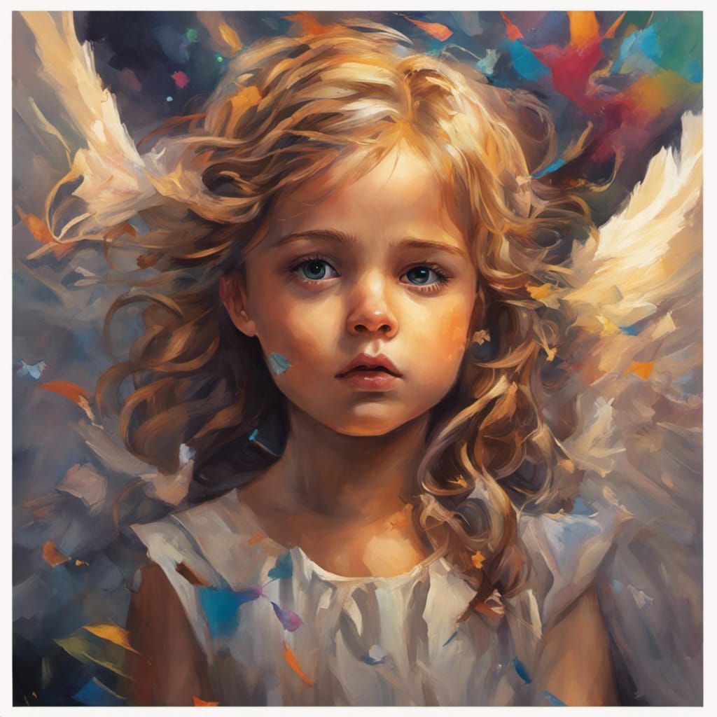 Ten Little Angels in Hyperrealistic Splash Art