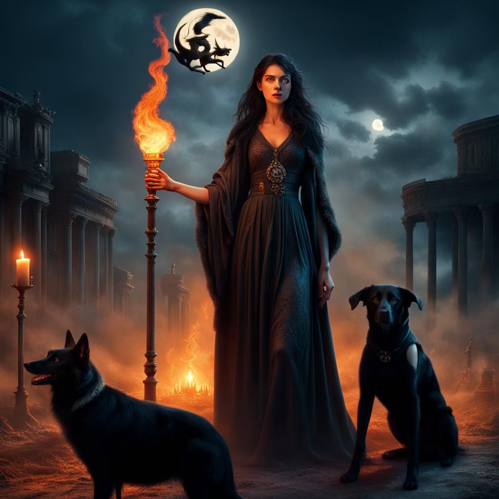 Hecate at the Crossroads with Torch