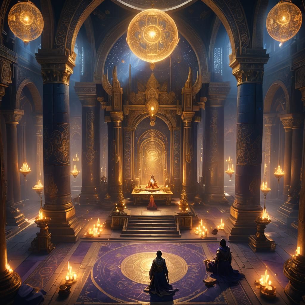 Aasimar Cleric in Mystical Temple Concept Art