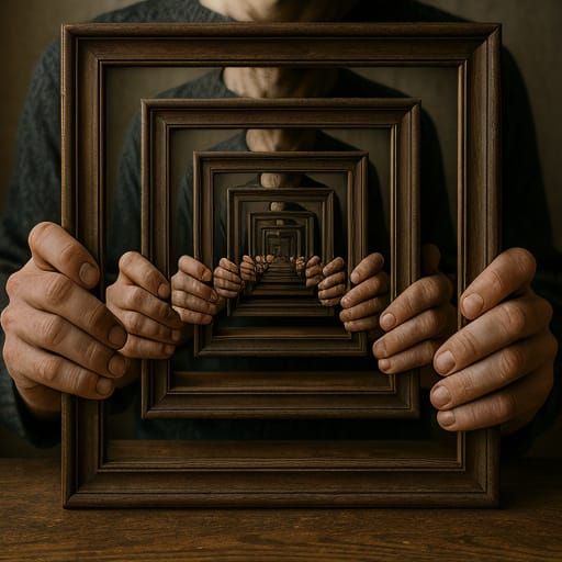 Nested Picture Frames in Hyper-Realistic Rendering