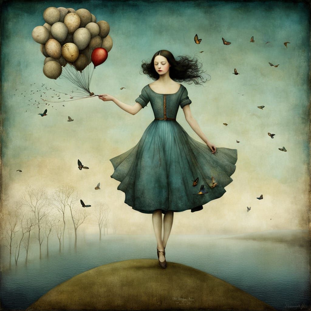 Young Woman Embracing Freedom and Longing