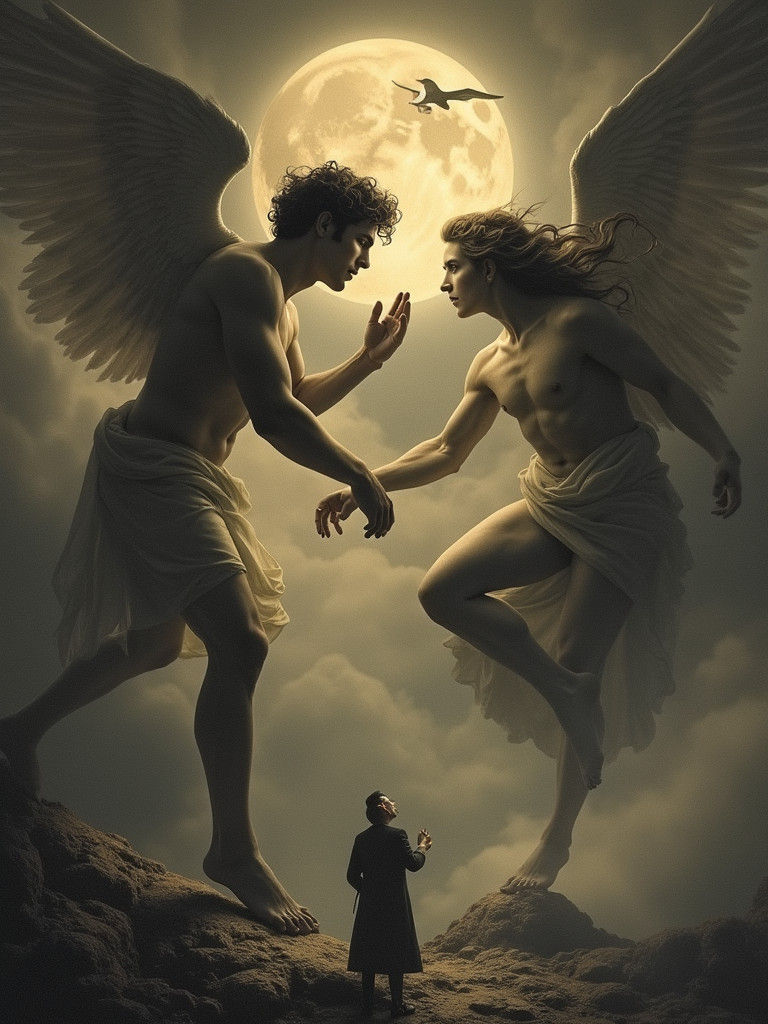 Eros and Psyche in Surrealist Gustave Doré Collage