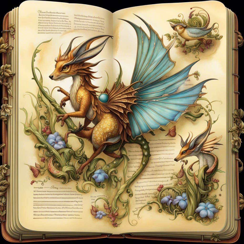 Mythological Creatures in Field Journal: Digital Airbrush Ar...
