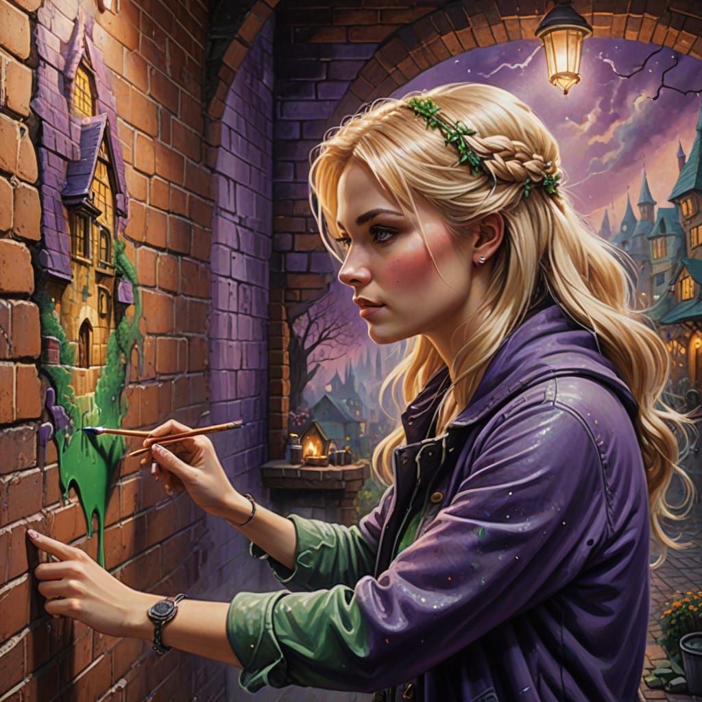 Graffiti Artist Paints Medieval Tavern Scene