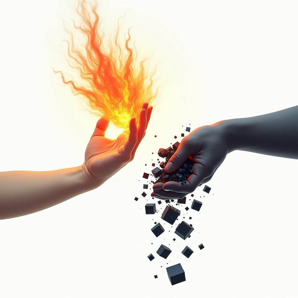 Fire and Dark: Conceptual Digital Art Illustration