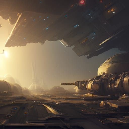 Space Station Cargo Bay Concept Art in 8K