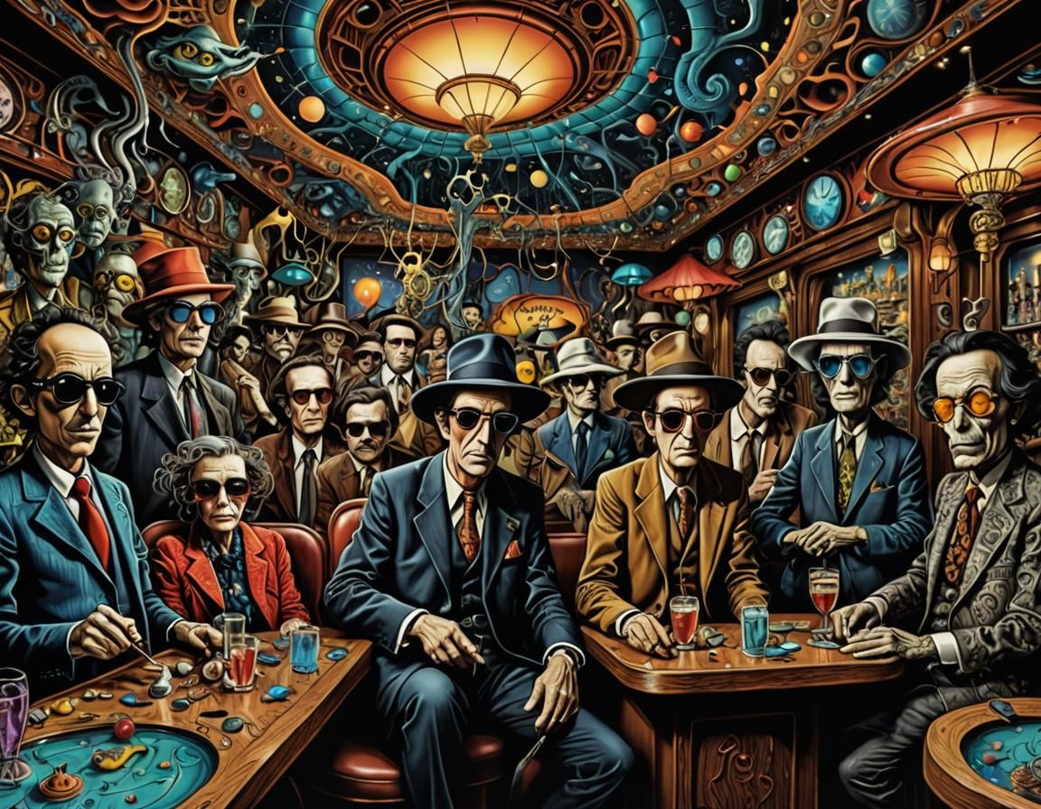 Monstrous Bar Scene in Surrealist Style