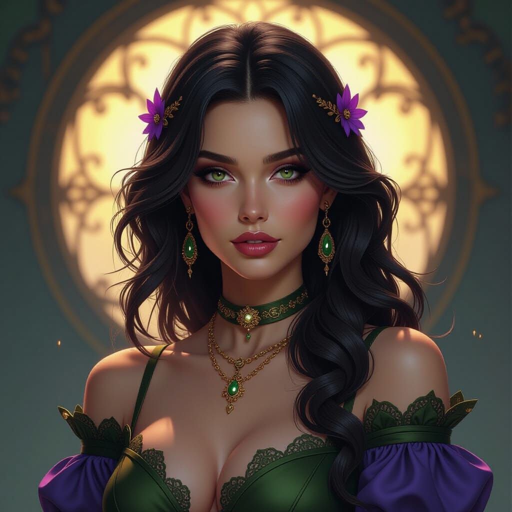 HER IN Lilac and Olive Green