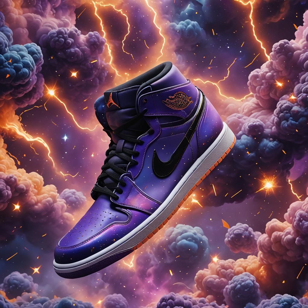 Air Jordan 1 Shoe in Surreal Space Explosion