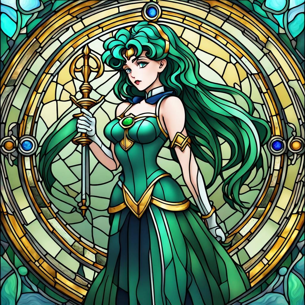 Sailor Neptune - Stained Glass