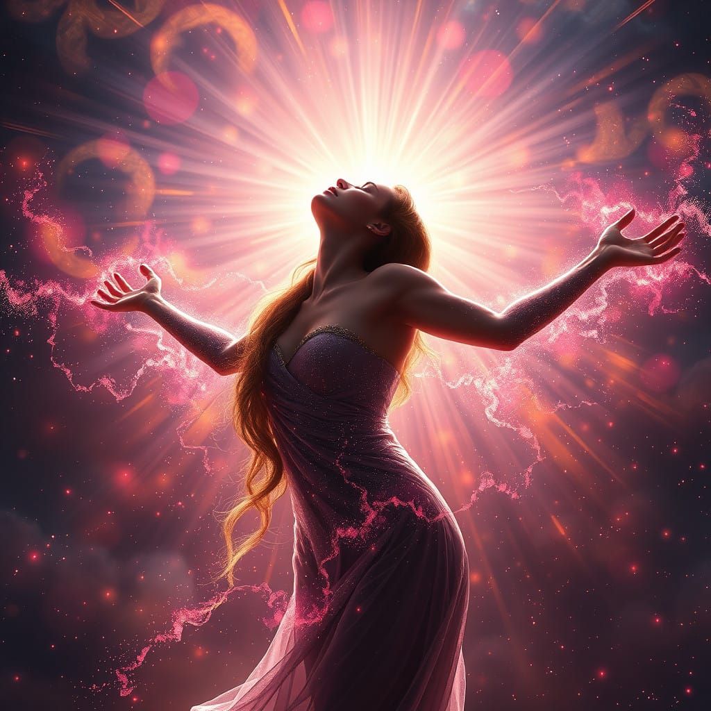 Astonishing Fantasy Goddess Radiates Cosmic Energy in Vibran...