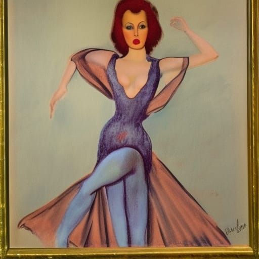 Saloon Dancer in the Style of Modigliani