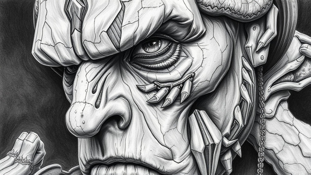 Hyperdetailed Charcoal Drawing