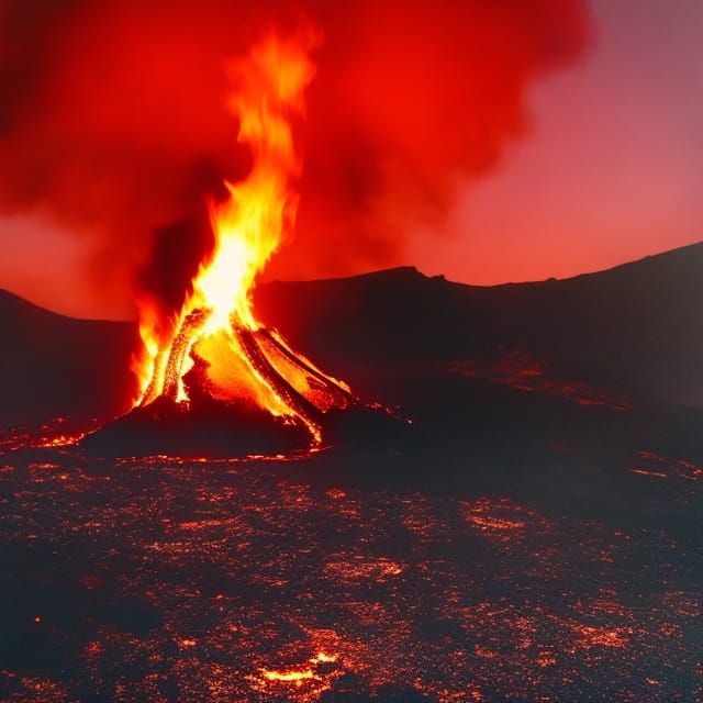 Chair Ablaze: A Vintage Polaroid in Lava