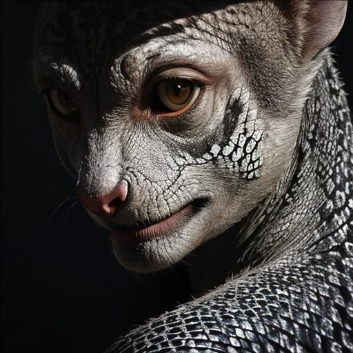 Hyperrealistic Reptile Portrait in Dynamic Angle