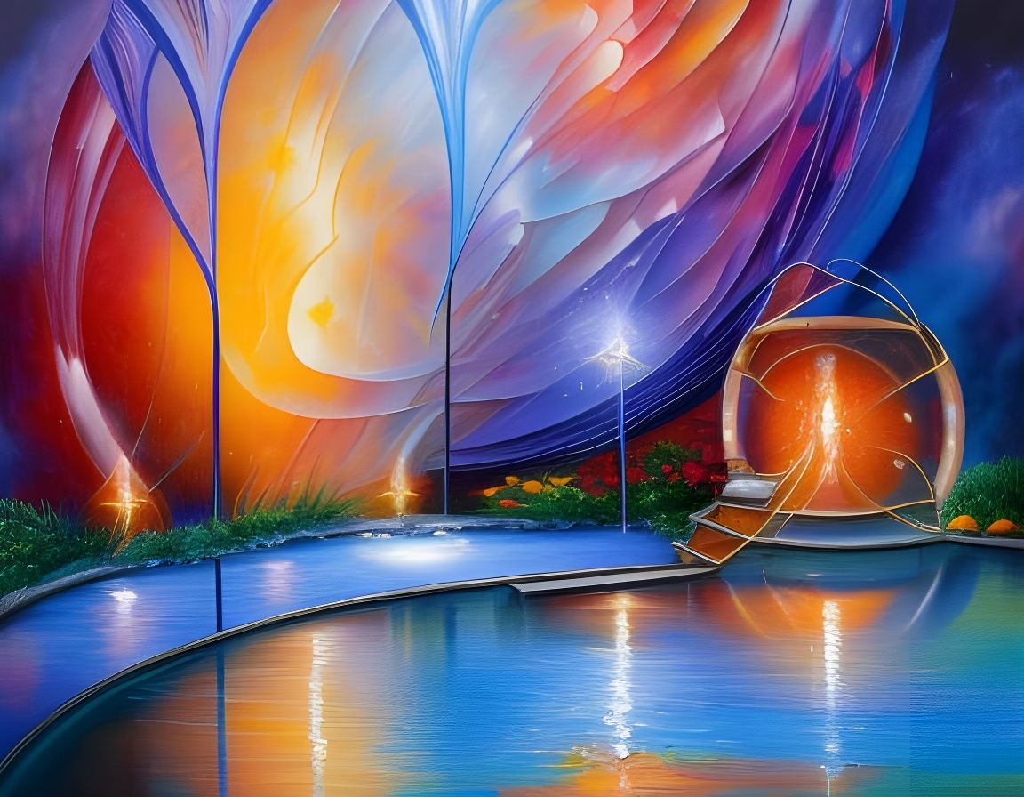 Abstract Pool: Visionary Oil Painting in 8k