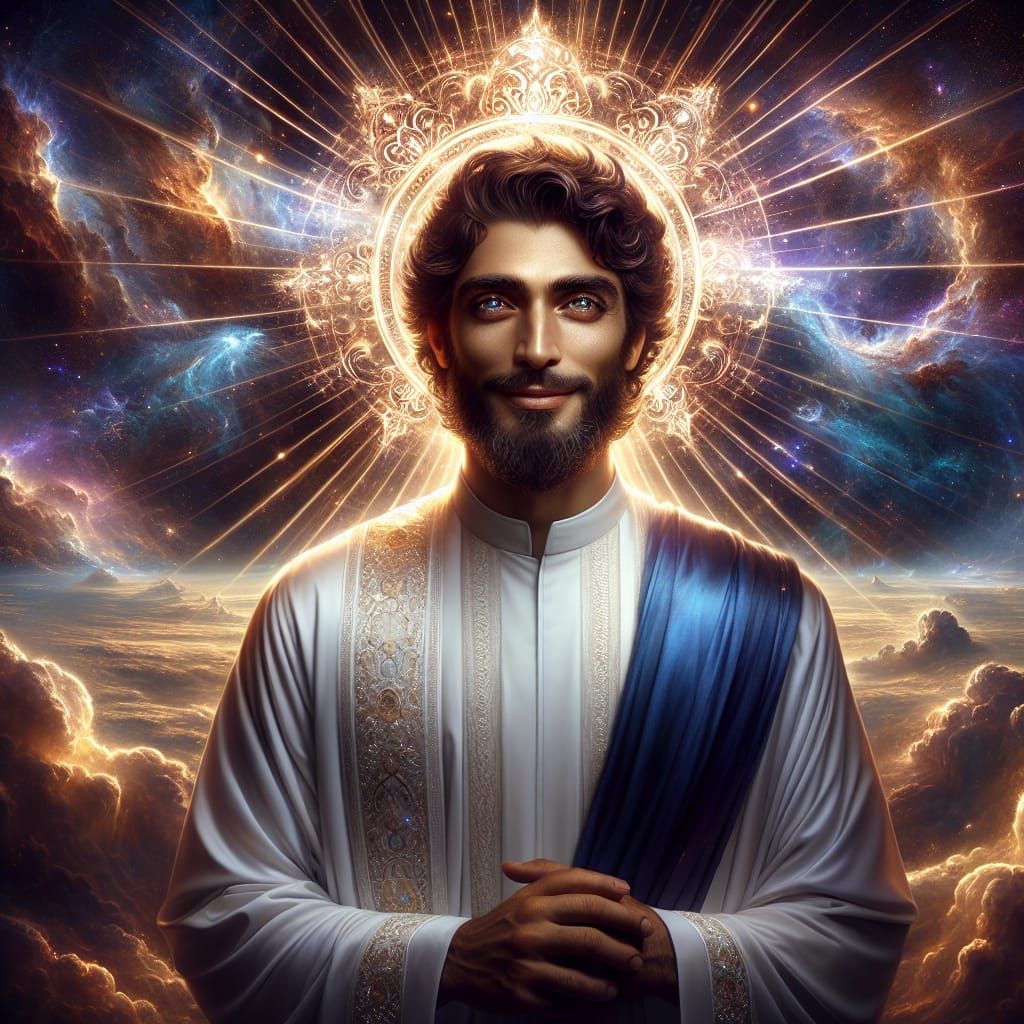 Jesus Christ Portrait, Divine Majesty, Cosmic Beauty