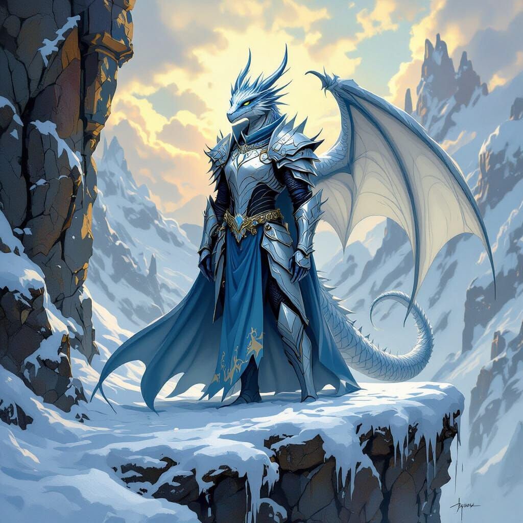 Regal Frost Dragon in Icy Armor