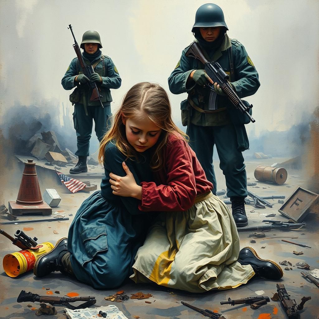 Heart-Wrenching Embrace Amidst War, as Impressionist Paintin...