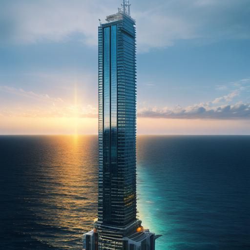 Ocean Skyscraper: Professional Photography, Natural Lighting