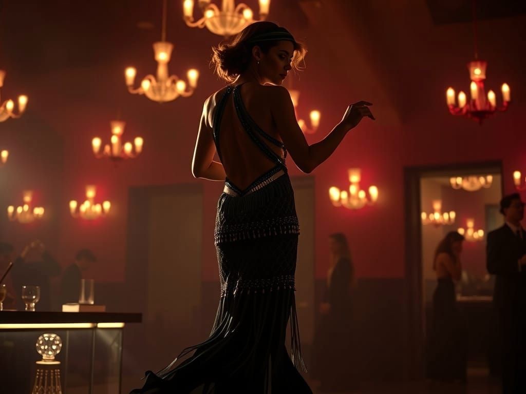 Vintage Dancer Shines in Low-Lit Nightclub Scene