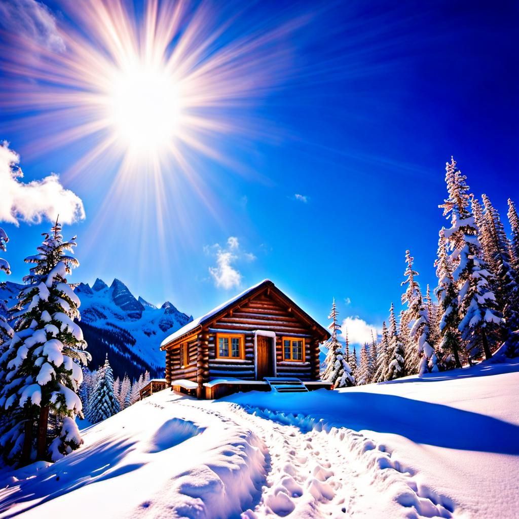 Footprints to Mountain Cabin in Divine Sunshine
