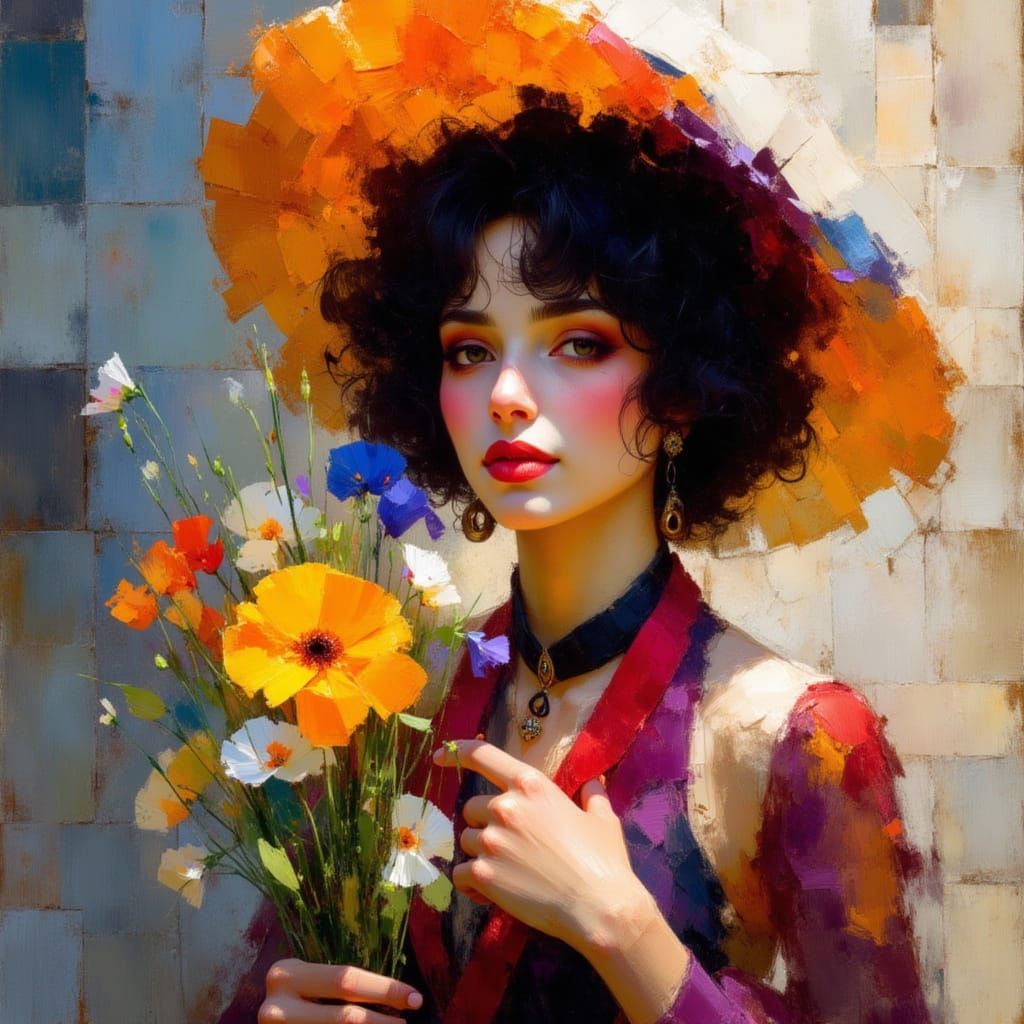 Hyper-Realistic Concept Art Portrait in Triadic Colors