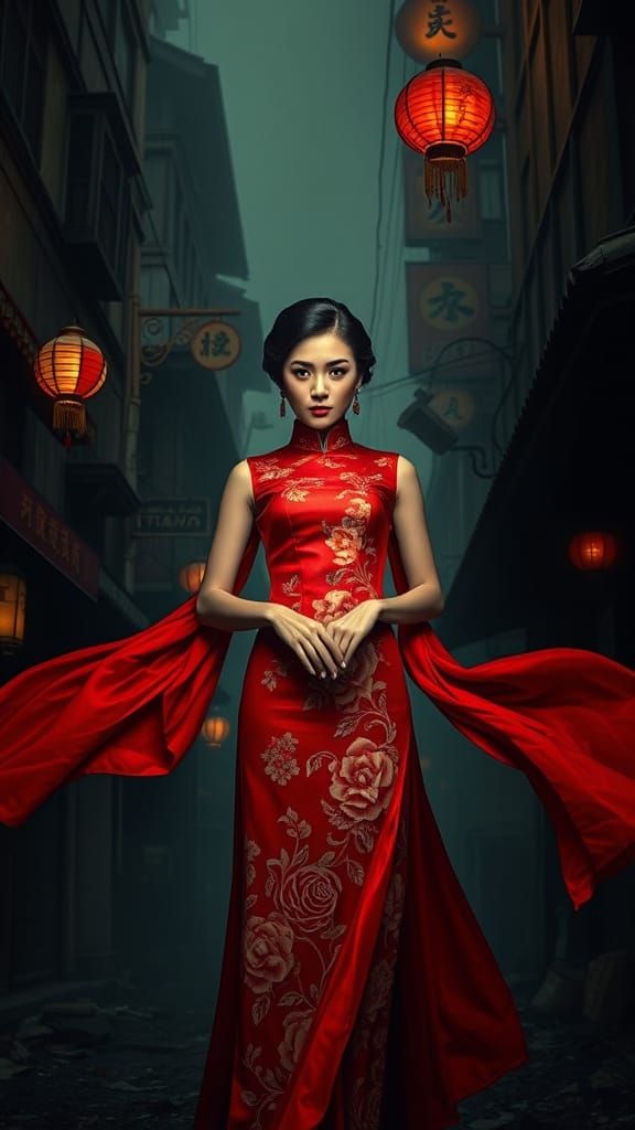 Opium Era Pinup: Resilience in Dark China