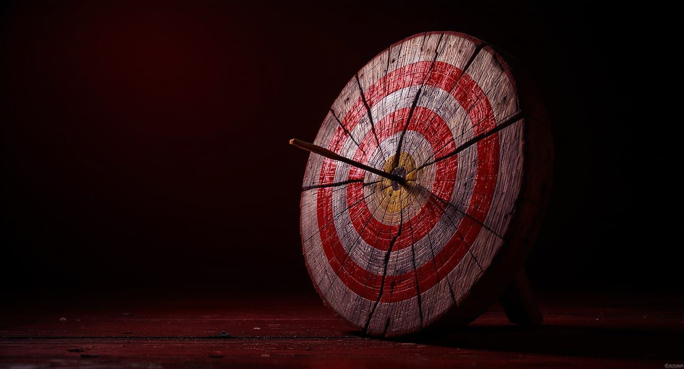 Photorealistic Archery Target with Dramatic Cracks