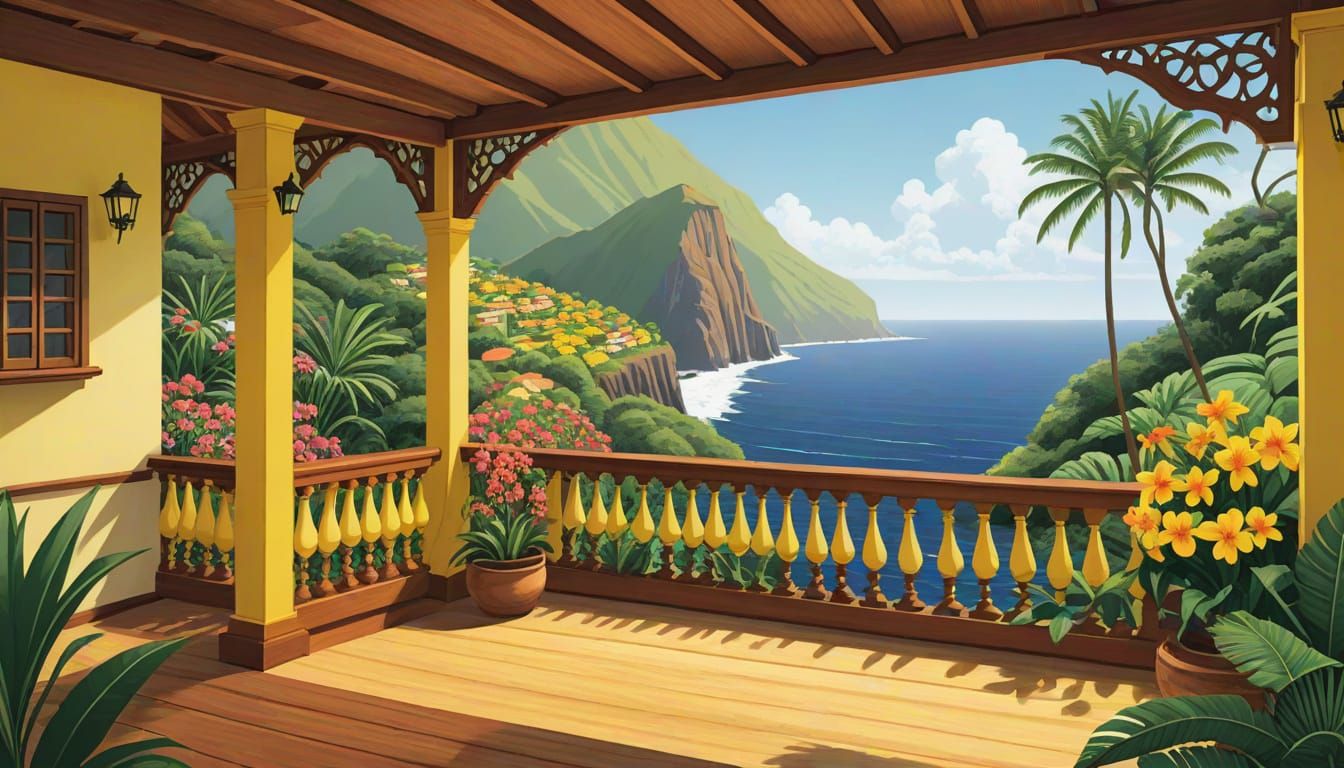 Bavarian House in Fairy-Tale Forest Illustration