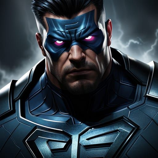 Evil Superhero Muscle Man with Yamaha Logo