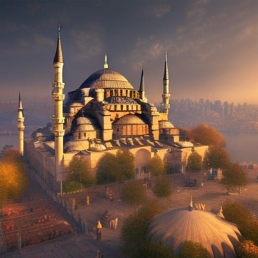 Fantastical Istanbul: Detailed Matte Painting in 8K