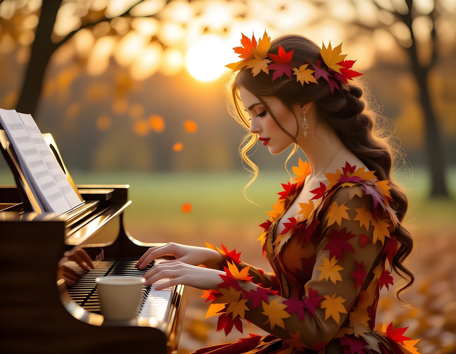 Autumn's Farewell: A Melancholy Goodbye in Fallen Leaves