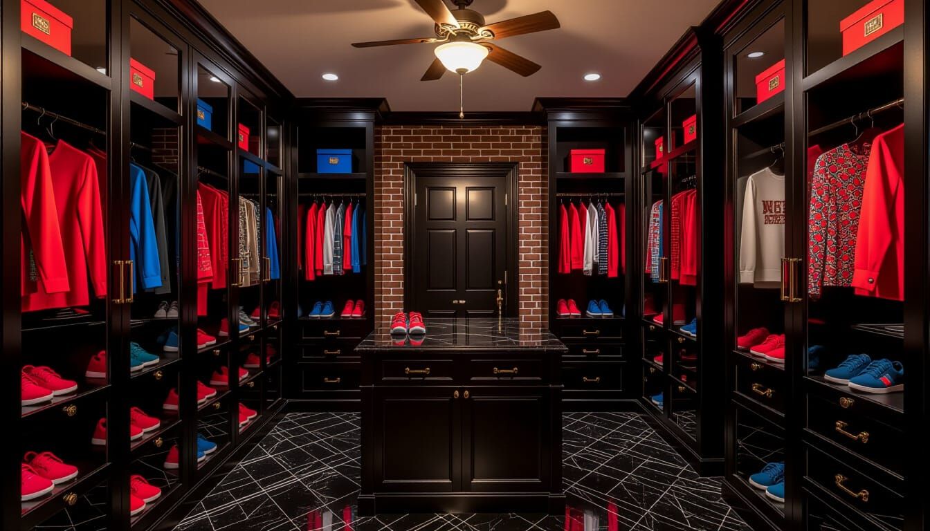 Victorian Walk-In Closet with Luxury Display